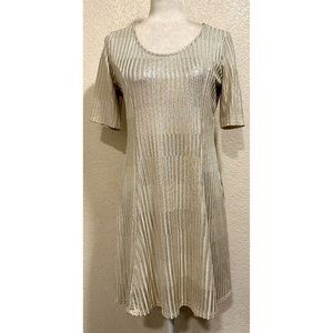 Espresso Gold Metallic Mini Y2K 90s Dress